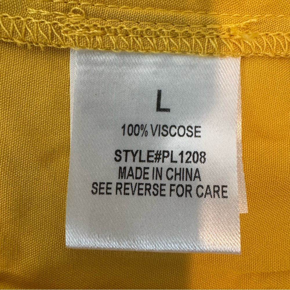 Pink Lily‎ Yellow Button Down Straps Summer Dress Size L #285 - Picture 7 of 8